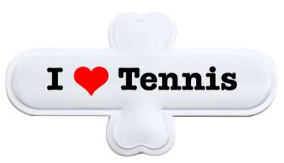 love i heart tennis stickers, magnet
