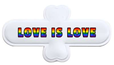 love is love black outline stickers, magnet