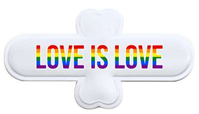 love is love white outline stickers, magnet