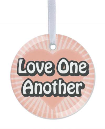 love one another heart light rays burst pale pink stickers, magnet