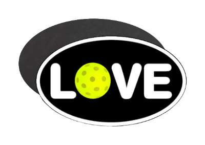 love pickleball black white ball stickers, magnet
