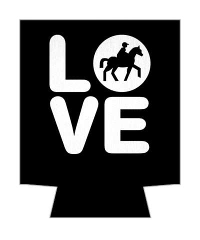 love quadrant black white horserider silhouette stickers, magnet