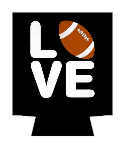 love quadrant football black white brown ball stickers, magnet