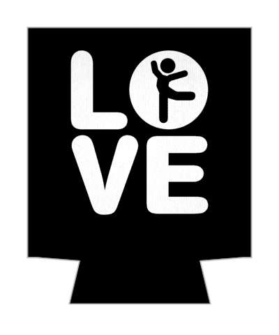 love quadrant gymnastics stick figure pose white black stickers, magnet