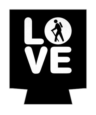 love quadrant hiking symbol silhouette black white stickers, magnet
