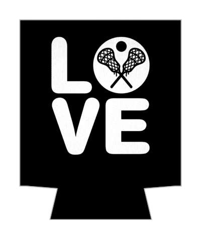 love quadrant lacrosse crossed sticks black white stickers, magnet