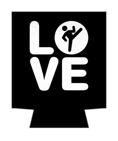 love quadrant martial arts kicking stick figure stickers, magnet