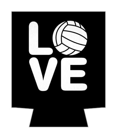 love quadrant volleyball white black stickers, magnet