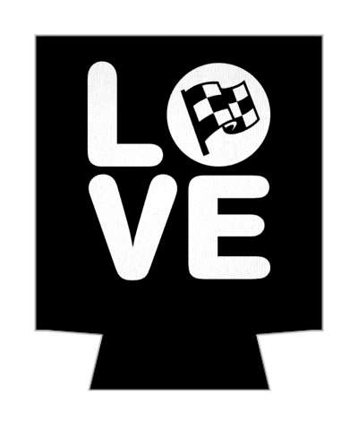 love racing racecar racing flag checkered stickers, magnet