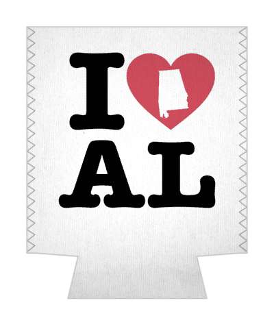 love state i heart alabama al stickers, magnet
