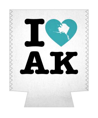 love state i heart alaska ak stickers, magnet