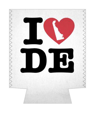 love state i heart delaware de stickers, magnet