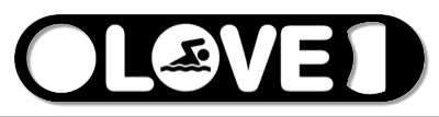 love swimming black white swimmer symbol stickers, magnet