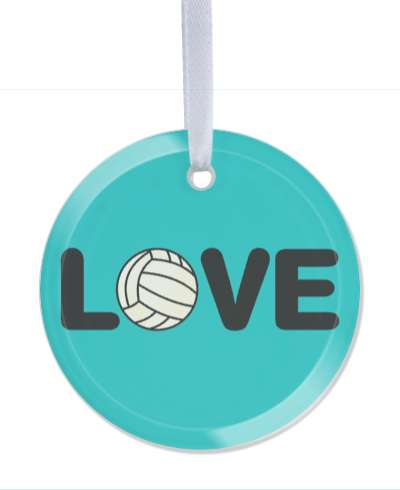 love volleyball sports ball teal stickers, magnet