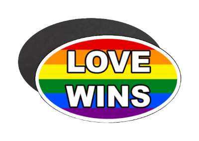 love wins lgbt pride flag colors stickers, magnet