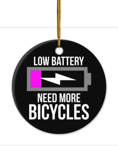 low battery need more bicycles black purple progress bar stickers, magnet