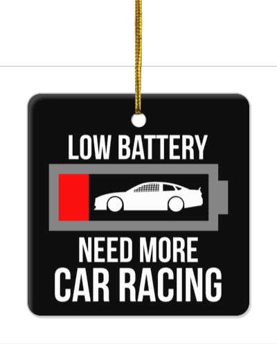 low battery need more car racing black stickers, magnet