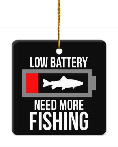 low battery need more fishing progress bar black stickers, magnet