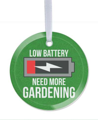 low battery need more gardening green floral pattern stickers, magnet