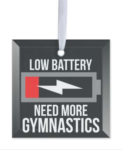 low battery need more gymnastics black progress bar stickers, magnet
