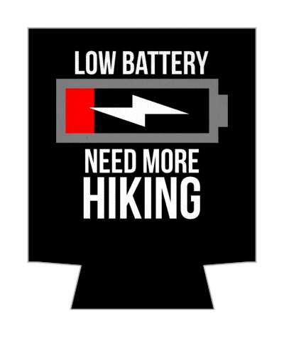 low battery need more hiking black white stickers, magnet