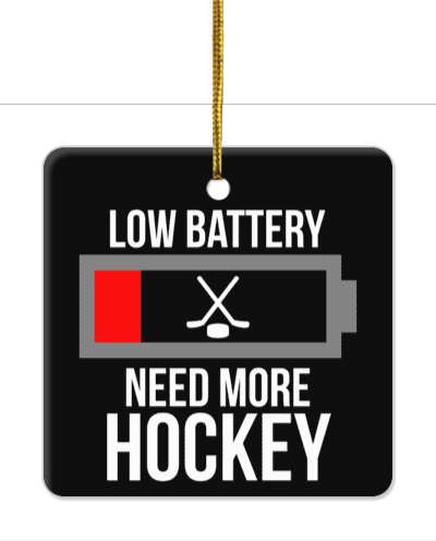 low battery need more hockey black progress bar stickers, magnet