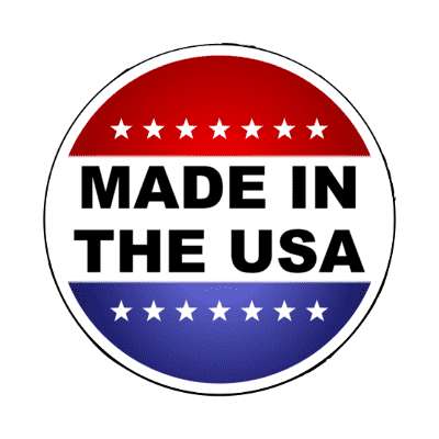 made in the usa classic red white blue stars patriotic stickers, magnet