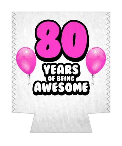 magenta balloons 80 years of being awesome 80th birthday stickers, magnet