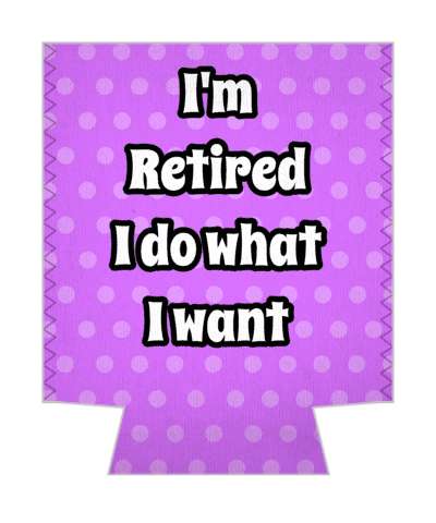 magenta polka dots im retired i do what i want funny retirement retire funny stickers, magnet