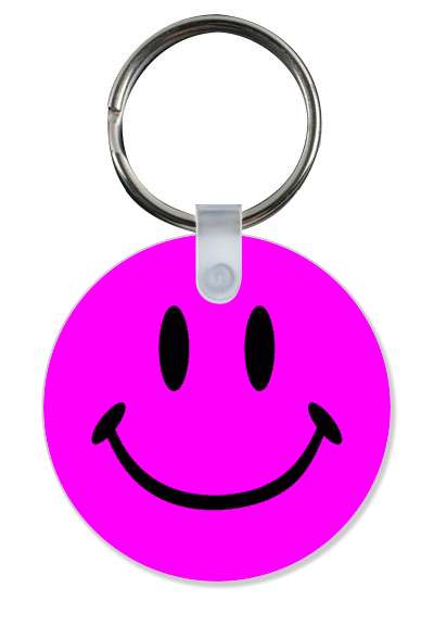 magenta smiley emoji smile face classic stickers, magnet