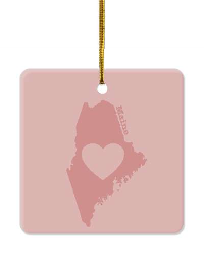 maine state silhouette heart stickers, magnet
