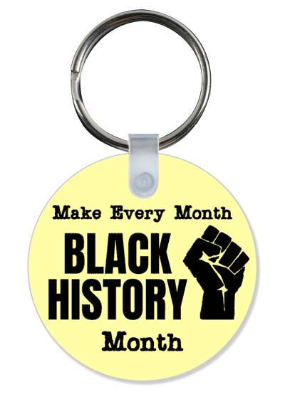 make every month black history month typewriter black raised fist symbol stickers, magnet