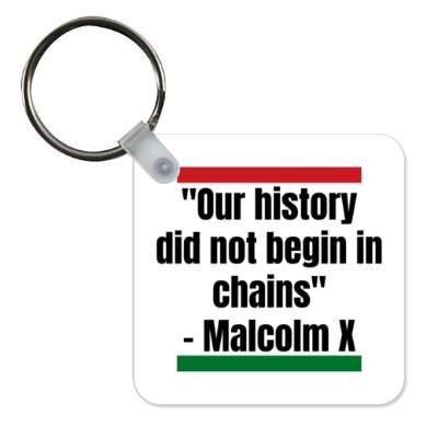 malcom x quote our history did not begin in chains stickers, magnet