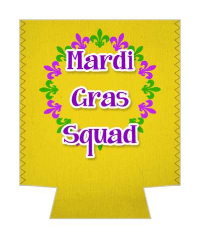 mardi gras squad fleur de lis gold orange stickers, magnet