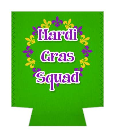 mardi gras squad fleur de lis green stickers, magnet