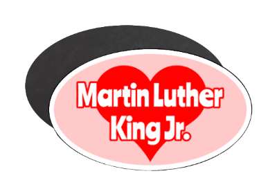 martin luther king jr red heart light pink stickers, magnet
