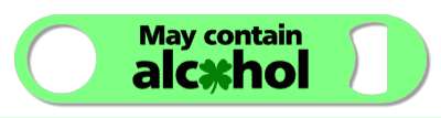 may contain alcohol shamrock green irish stickers, magnet