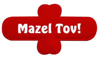 mazel tov congrats jew stickers, magnet