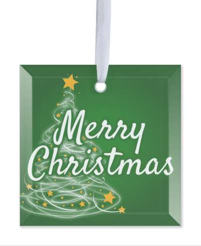 merry christmas cute abstract scribble christmas tree stars green stickers, magnet