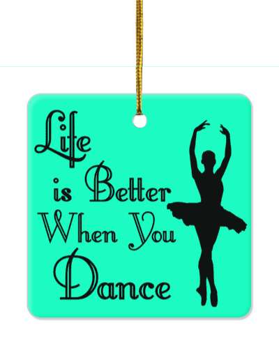 mint green life is better when you dance dancer silhouette stickers, magnet