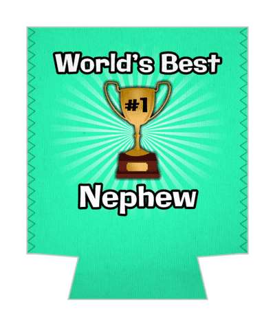 mint green worlds best nephew trophy number one stickers, magnet