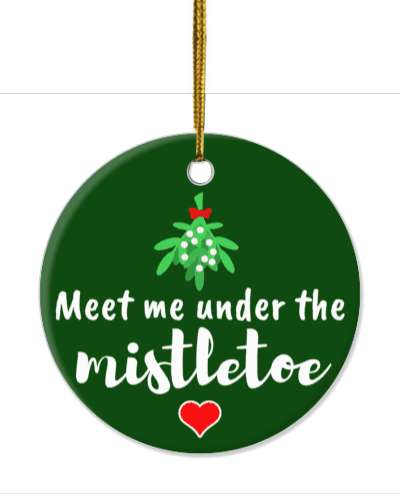 mistletoe meet me under the mistletoe heart xmas stickers, magnet