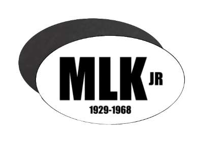 mlk jr 1929 to 1968 memoiral bold minimal black white stickers, magnet