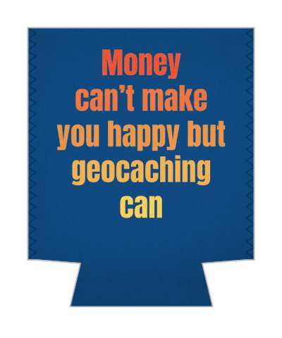 money cant make you happy but geocaching can gradient red blue stickers, magnet