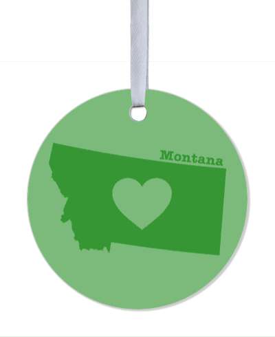 montana state silhouette heart stickers, magnet