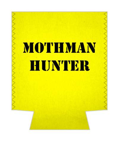 mothman hunter stencil black yellow stickers, magnet