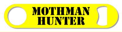 mothman hunter yellow black stencil stickers, magnet