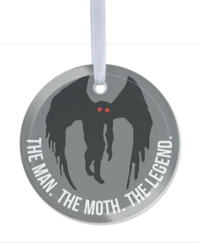 mothman the man the moth the legend grey pun wordplay stickers, magnet