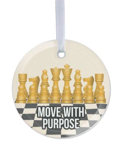 move with purpose pawn rook knight bishop king queen chess board stickers, magnet