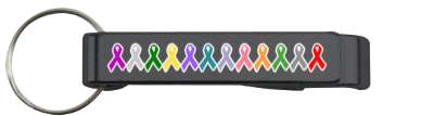 multiple awareness ribbons cancer stickers, magnet